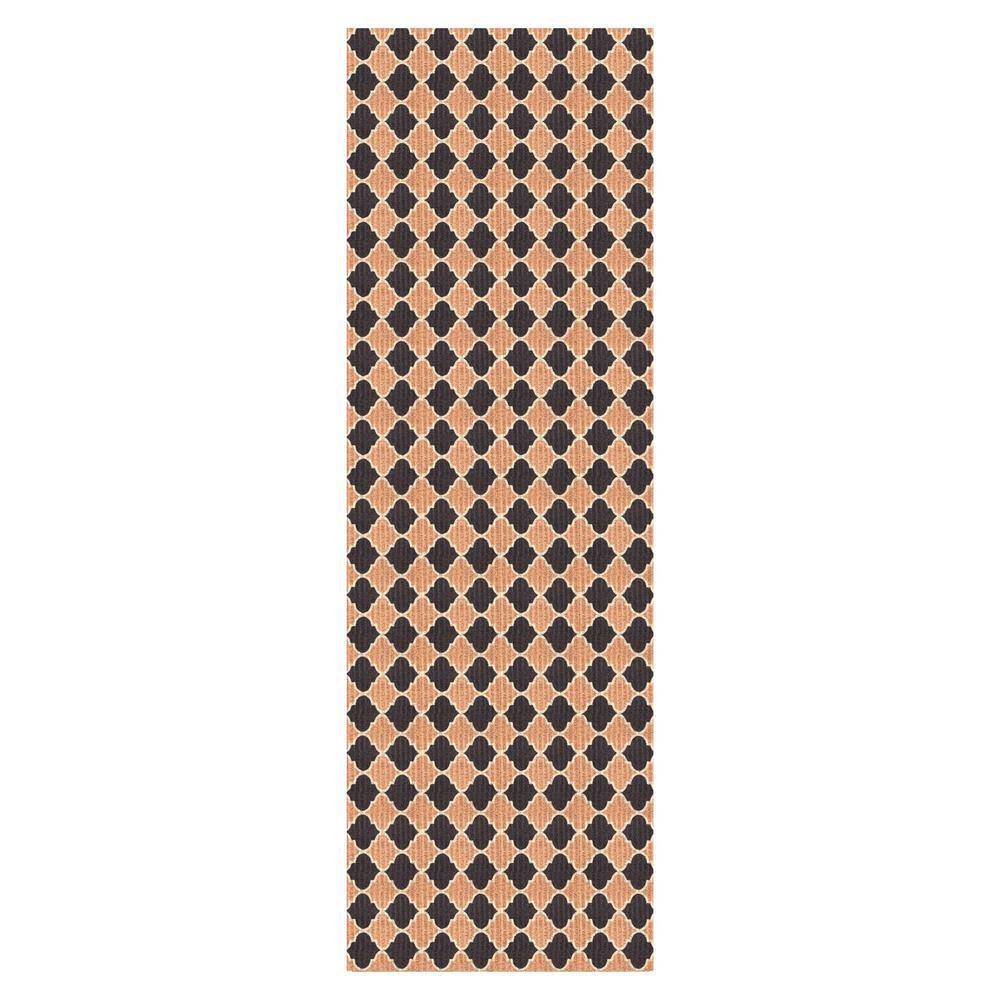 Heavy Duty Black and Beige 36 in. W x 2 ft. L Indoor/Outdoor Trellis Runner Rug price history on PriceWatchPro