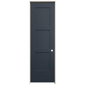 24 in. x 80 in. Birkdale Denim Stain Left-Hand Smooth Solid Core Molded Composite Single Prehung Interior Door