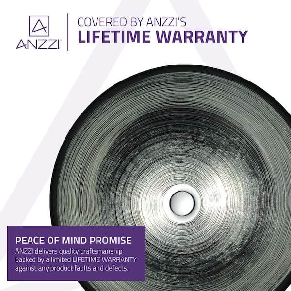 ANZZI - Stellar Series 17 in. Bathroom Vessel Sink with Scratch-Tough and Stain-Resistant Surface in Precious Storm Glass