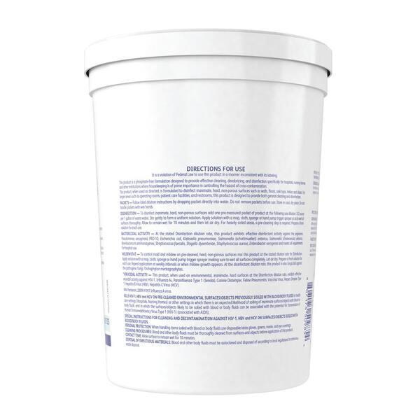 Detergent/Disinfectant, Lemon Scent, 0.5 oz Packet, 90/Tub, 2 Tubs/Carton