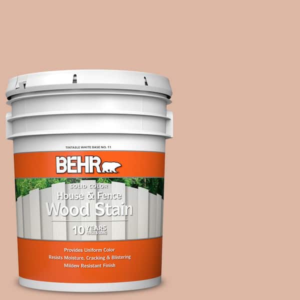 BEHR 5 gal. #ECC-60-1 Coral Bay Solid Color House and Fence Exterior Wood Stain