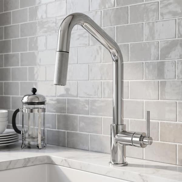 VIGO Utopia 14 in. H Single Handle Pull-Down Sprayer Kitchen Bar