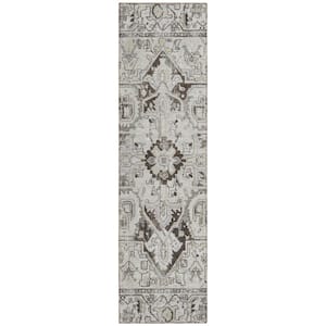Chantille ACN570 Ivory 2 ft. 3 in. x 7 ft. 6 in. Machine Washable Indoor/Outdoor Geometric Runner Rug