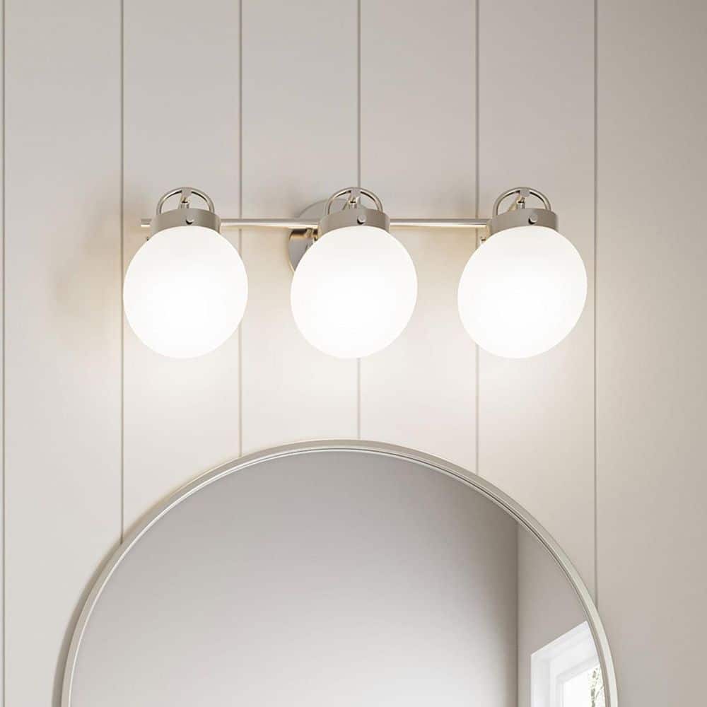 Silverdale Collection 22 in 3-Light Brushed Nickel Soft Modern Vanity Light for Bathrooms price history on PriceWatchPro