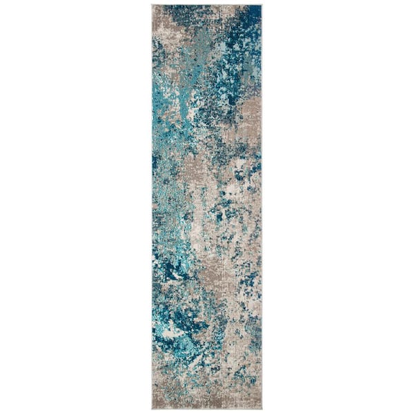 Madison Blue/Gray 2 ft. x 10 ft. Runner Rug