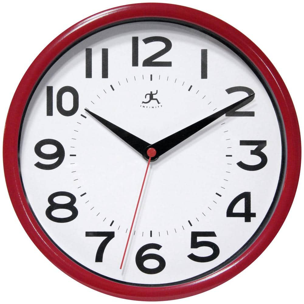 Infinity Instruments Metro Wall Clock - Red 14220ACBT-3364 - The Home Depot