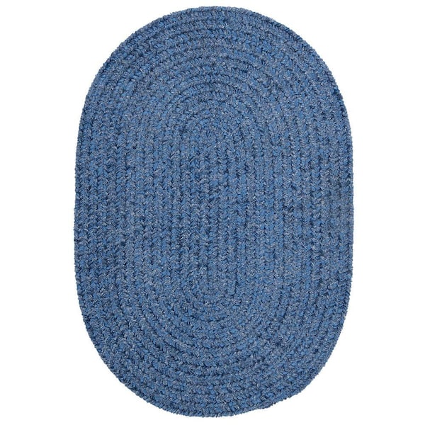 Home Decorators Collection Dover Chenille Petal Blue 2 ft. x 3 ft. Oval Braided Area Rug