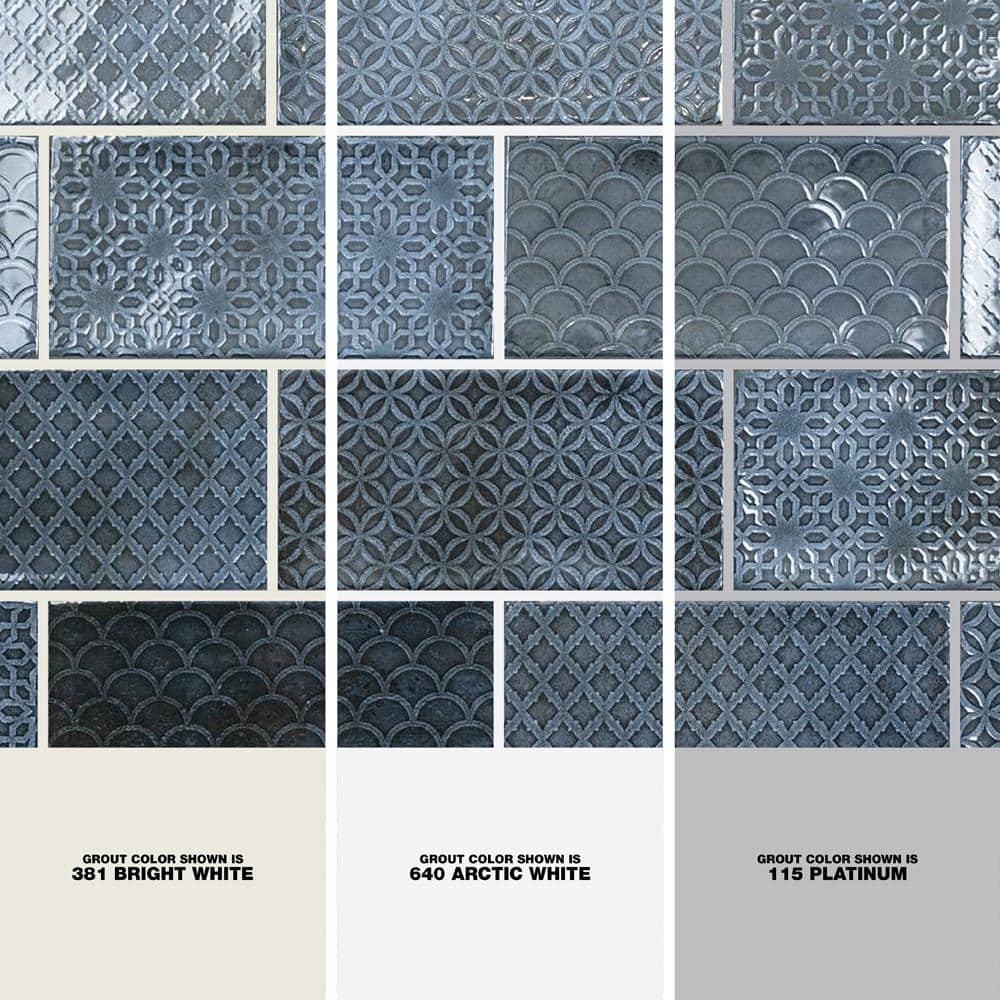 Camden 8" x 4" Azurro Ceramic Patterned Subway Tile