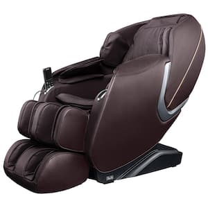 Aster Series Brown Faux Leather Reclining 2D Massage Chair with Foot and Calf Massage
