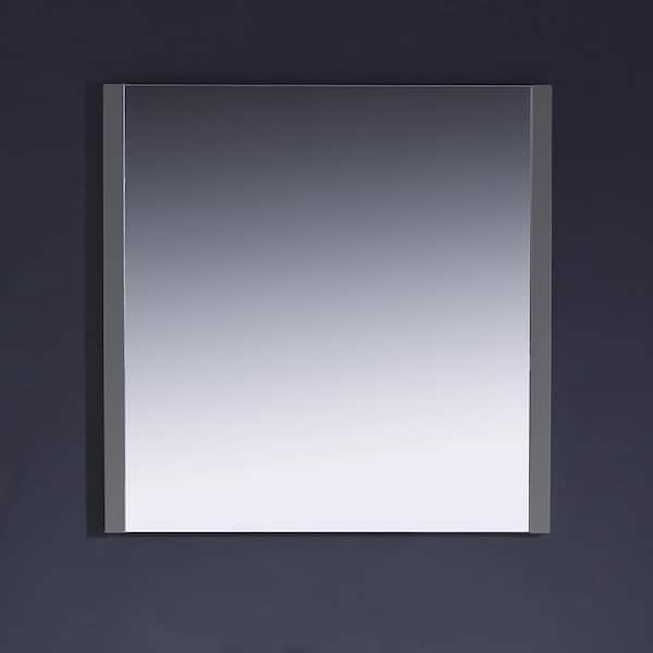 Torino 32.00 in. W x 32.00 in. H Framed Square Bathroom Vanity Mirror in Gray