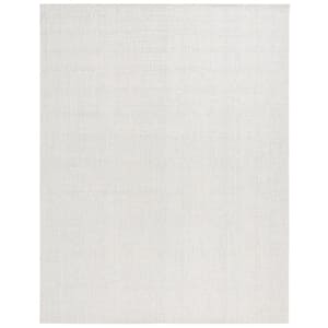 Martha Stewart Light Gray/Ivory 9 ft. x 12 ft. Muted Marle Solid Area Rug
