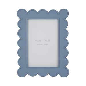 6 in. x 8 in. Blue Resin Scallop Edge Photo Frame