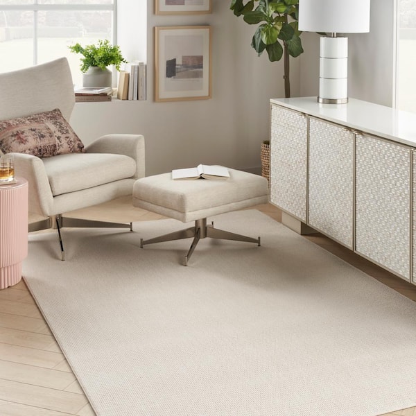 Terrain Blanc 9 ft. x 12 ft. Custom Area Rug with Pad