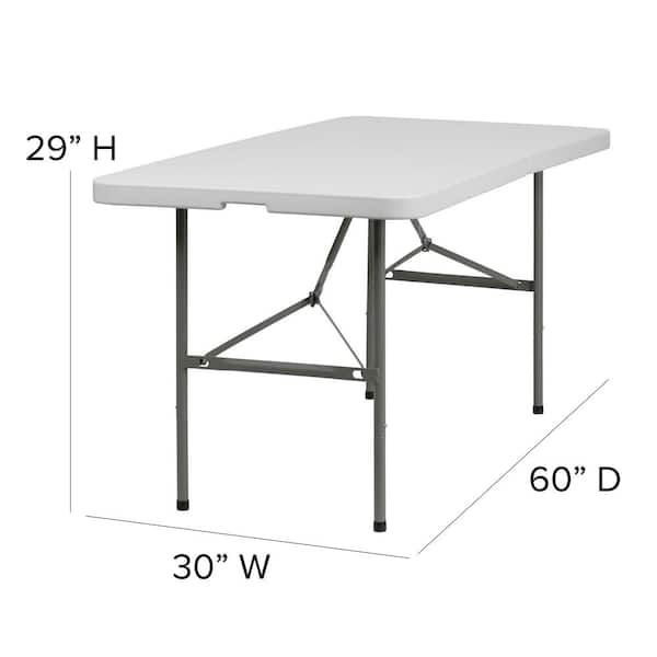 【MARKET B】HOMATO Seat Folding Table 60 SM-733NPL Carnegy Avenue 60 in. Granite White Plastic Tabletop Metal