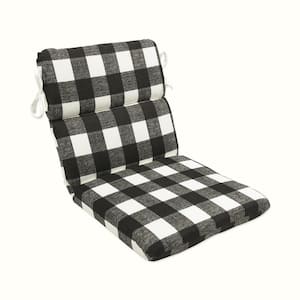 Buffalo Check 21 in. W x 3 in. H Deep Seat, 1 Piece Chair Cushion with Round Corners in Black/White Anderson