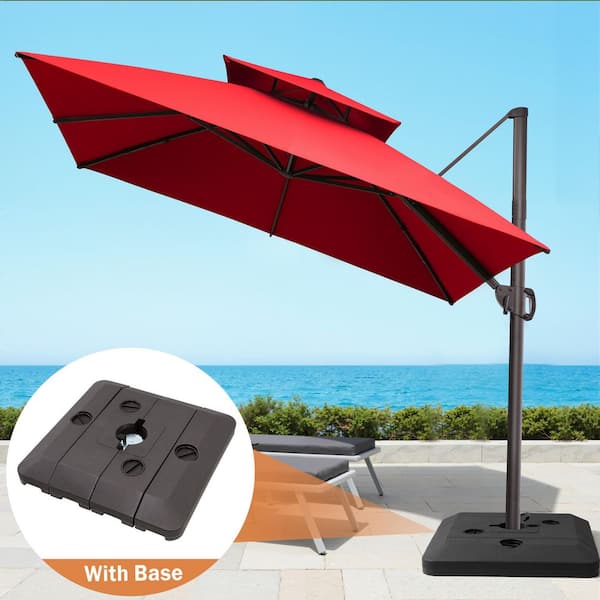 lsu patio umbrella PURPLE LEAF 9x12ft with Solar Lights, Rectangular Patio Umbrella, Yard Umbrellas, Navy Blue Made a mobile umbrella Pack Size:4-Pack custom-style-modern Excellent Design