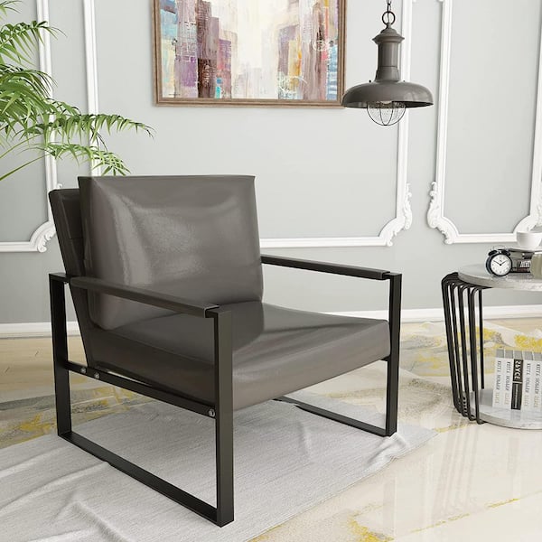Faux Leather Upholstered Armchair