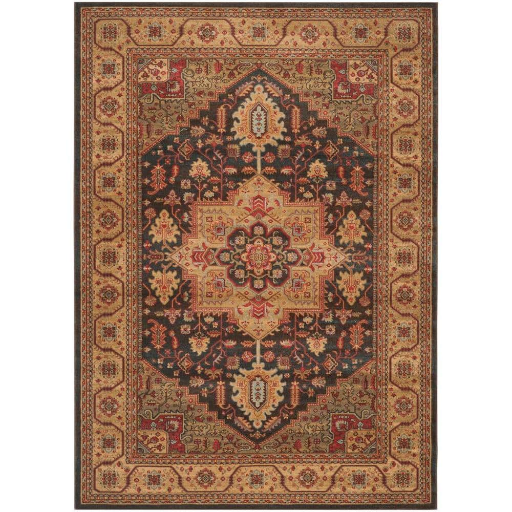 Elegant Navy Rectangular Synthetic Easy-Care Area Rug, 8' x 11'