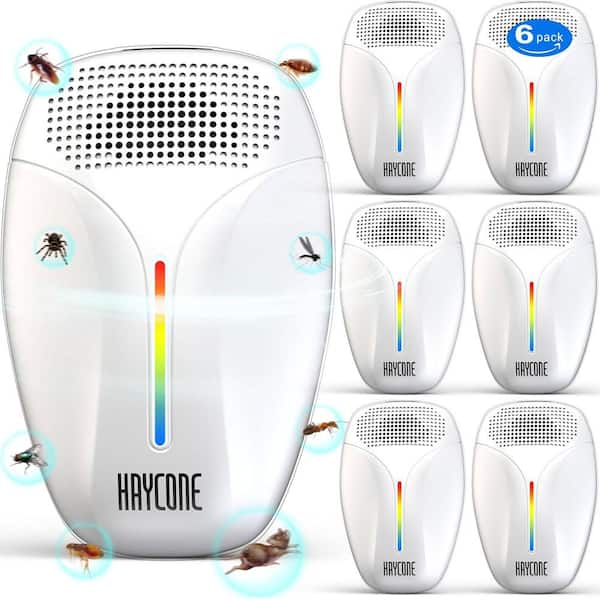 Misopily 3-5-Watt White Ultrasonic Repellent for Roach, Rodent, Mouse, Bugs, Mosquito,Spider, Ant w/3 Mode Switching (6-Pack)