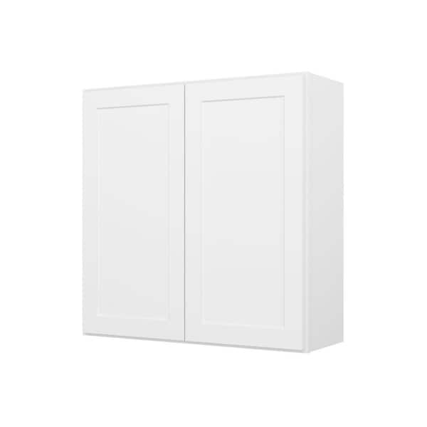 36 in. W x 12 in. D x 36 in. H Ready to Assemble Wall Kitchen Cabinet in White with 2 Door