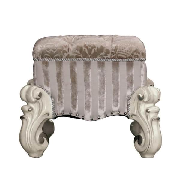 HomeRoots Bone Arm Chair Set of 1 with Tufted Cushions