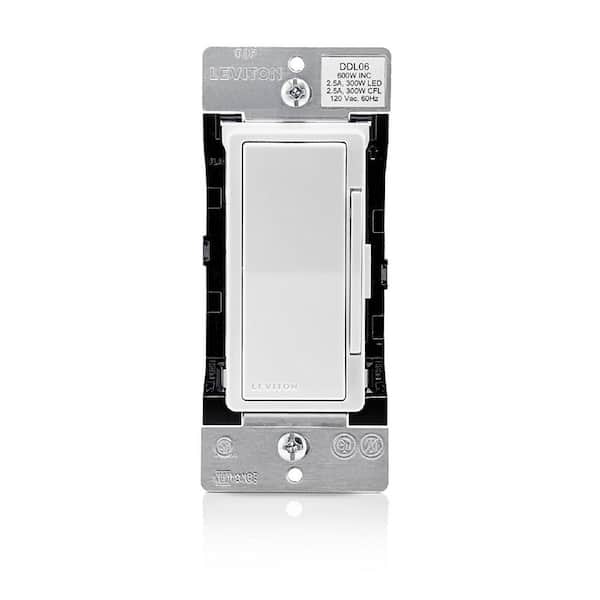 Leviton Decora Digital Dimmer Switch for Dimmable LED, Halogen and Incandescent Bulbs - White DDL06-1M