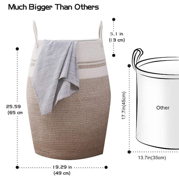 Collapsible Laundry Basket 17.7/19.7 Canvas Laundry Hamper with