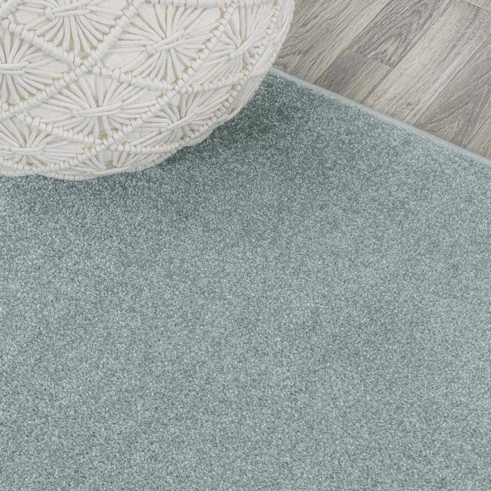 Light Blue Solid Synthetic 9' x 12' Reversible Area Rug