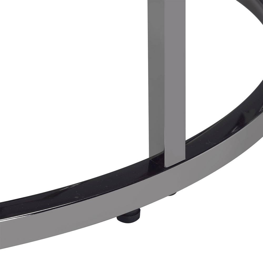 Kendall 36" Round Black Wood and Chrome Coffee Table