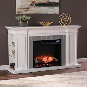Temma 23 in. Touch Panel Electric Fireplace in White