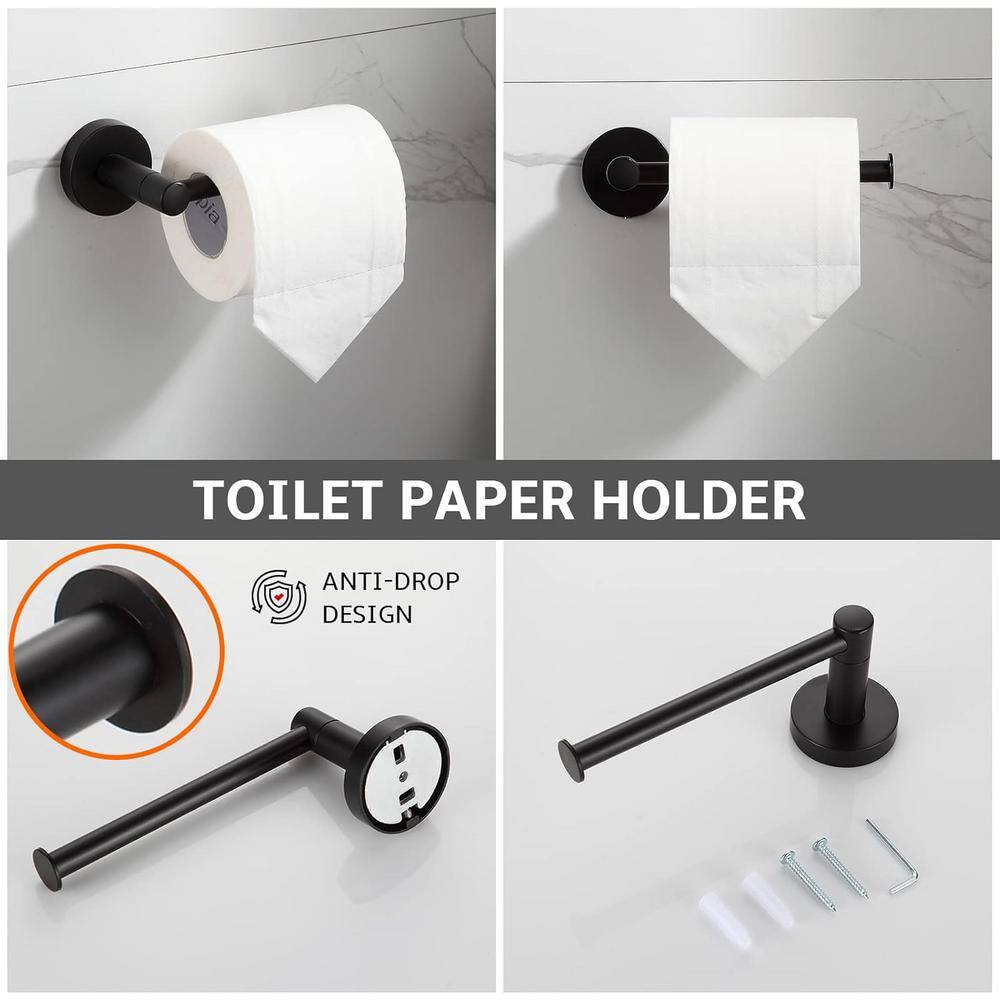 Matte Black 24-Inch Metal Bathroom Hardware Set, 4-Piece