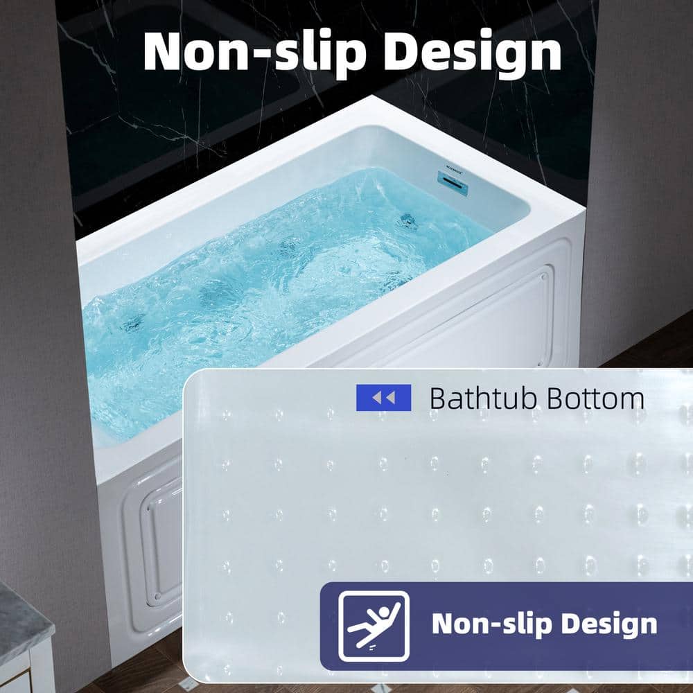 White Oval Freestanding Acrylic Bathtub with Brushed Gold Finish