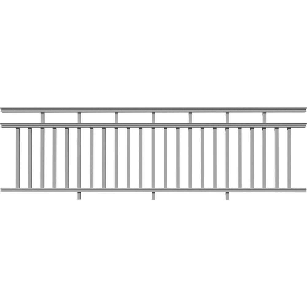 White PVC and Stainless Steel 10 ft. Stair Railing Kit