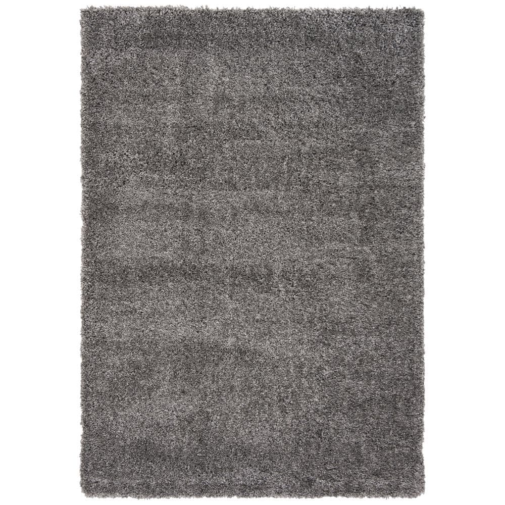 SAFAVIEH Fontana Shag Silver Doormat 3 ft. x 5 ft. Solid Area Rug ...