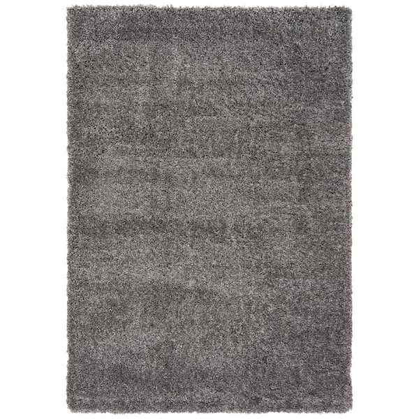 SAFAVIEH Fontana Shag Silver Doormat 3 ft. x 5 ft. Solid Area Rug