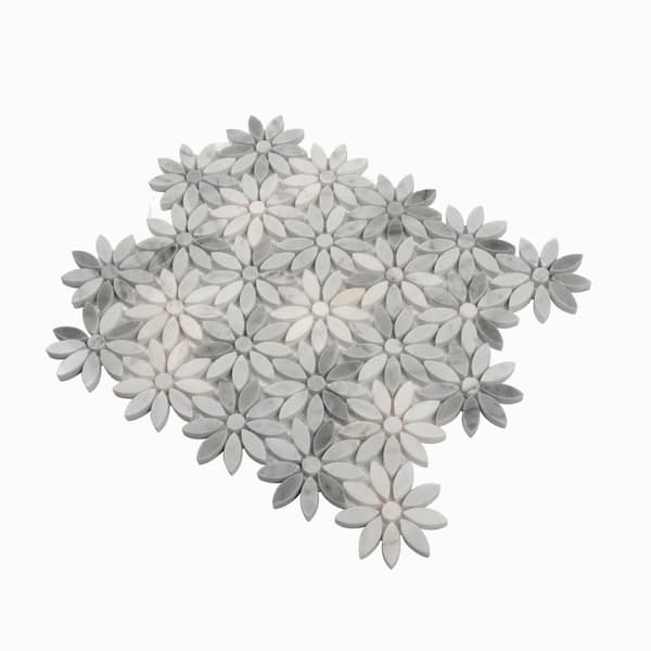 Apollo Tile Athens Gray and White 10.7 in. x 12 in. Polished