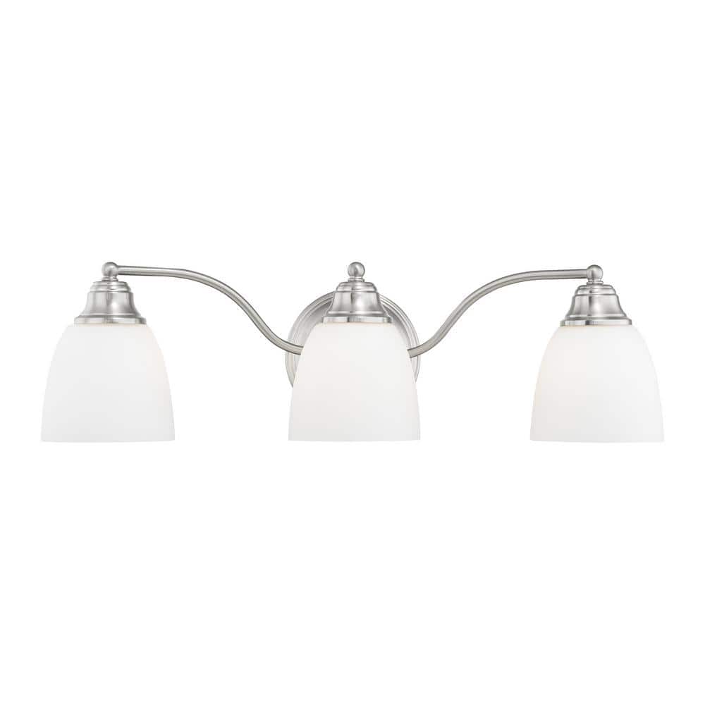 Somerville Brushed Nickel 3-Light Vanity with Satin Opal Glass