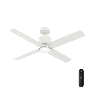 Visalia 52 in. Integrated LED Indoor/Outdoor Matte White Ceiling Fan with Light Kit and Remote