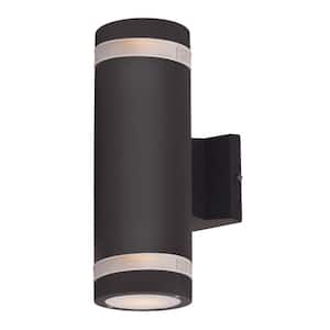 Lightray 4.25 in. W 2-Light Architectural Bronze Outdoor Wall Lantern Sconce