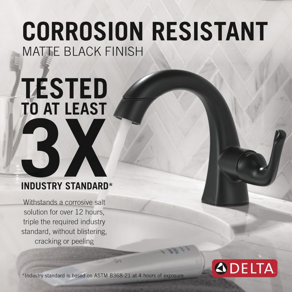 Matte Black Single Hole Pull-Down Bathroom Faucet