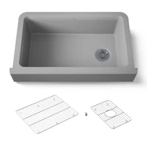 【Y♡】 KOHLER Cairn 28.63 in. Undermount Single Bowl Matte Taupe Granite