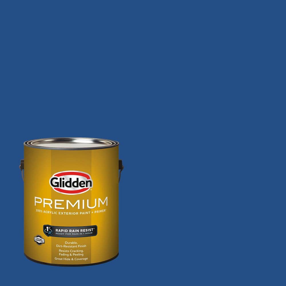 Glidden Premium 1 gal. PPG1161-7 Brilliant Blue Satin Exterior