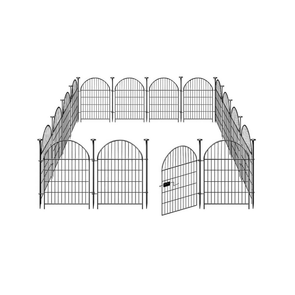 Garden Fence Animal Barrier with Gate 27 in. H 12 Panels Rustproof Metal Wire for Dogs Rabbits Outdoor Edging price history on PriceWatchPro
