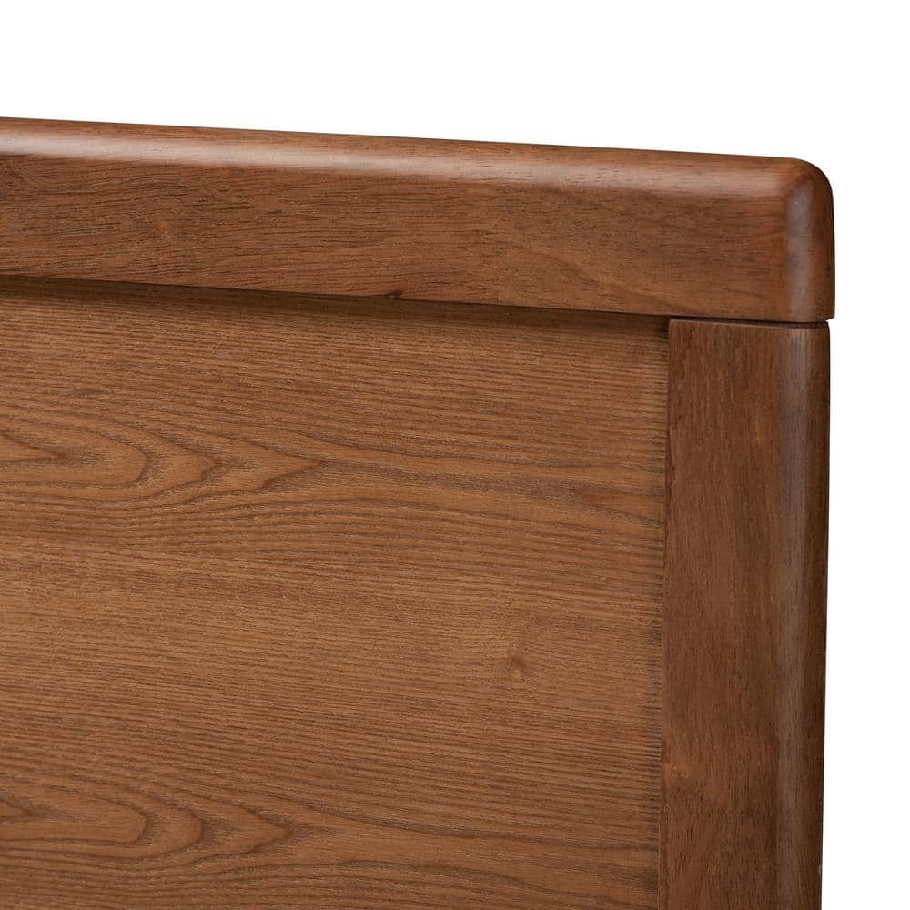 Walnut Brown Mid-Century Modern King Platform Bed
