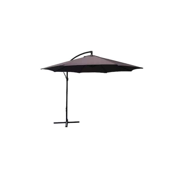 Caribbean Tropics 10 ft. Offset Umbrella in Coffee