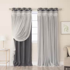Dark Grey Solid Grommet Room Darkening Curtain - 52 in. W x 84 in. L (Set of 2)