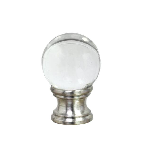 Aspen Creative Corporation 1-1/2 in. Clear Glass Ball Lamp Finial with ...