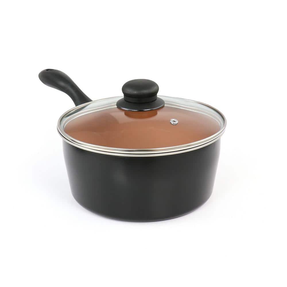 Armada 7-Piece Black and Copper Nonstick Carbon Steel Cookware Set