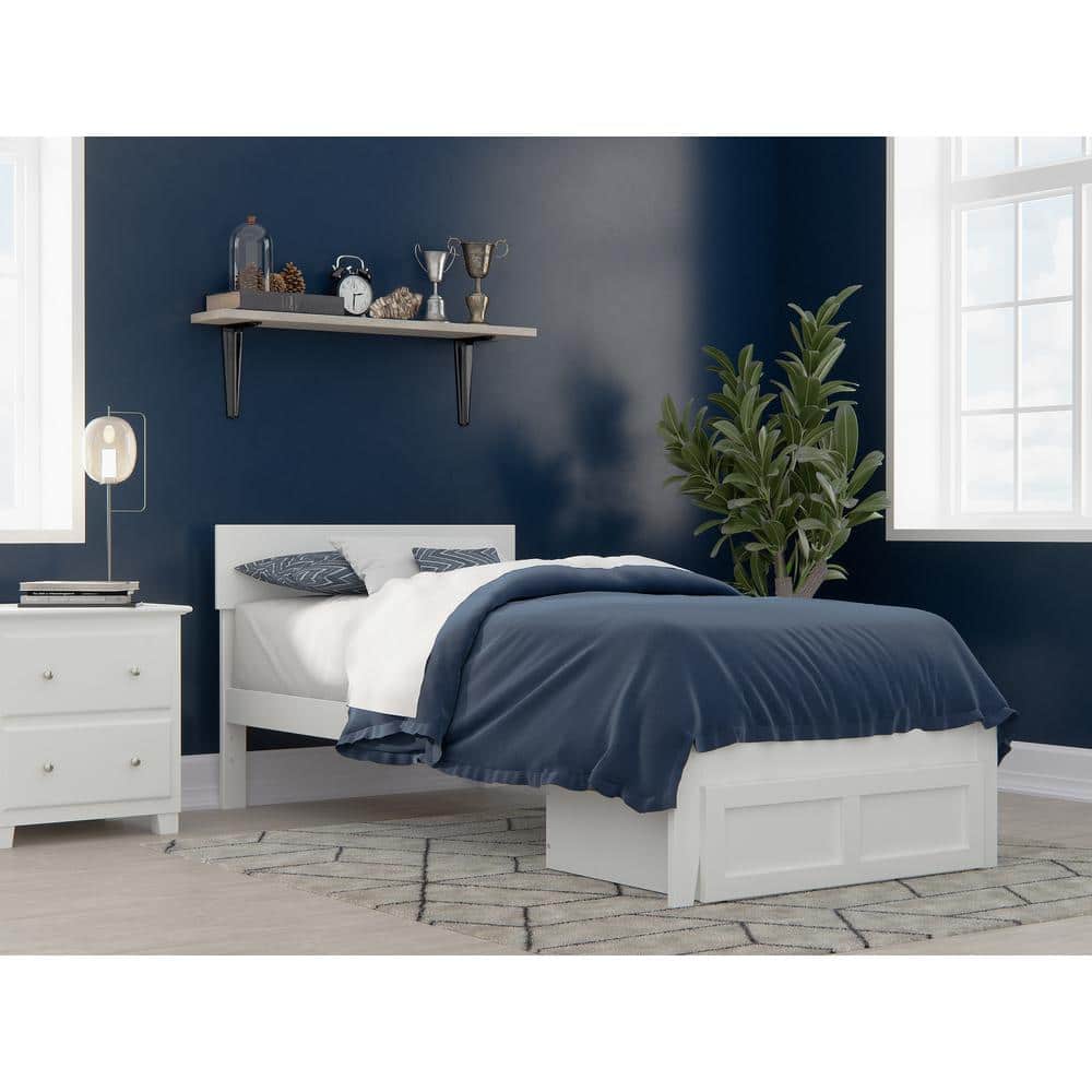 Boston Twin XL Bed with Modern Panel Headboard and Storage Drawer