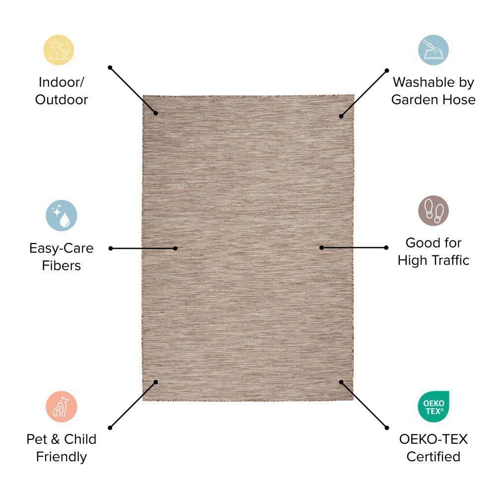 Charcoal Moroccan Trellis Flatweave 4' x 6' Outdoor Rug